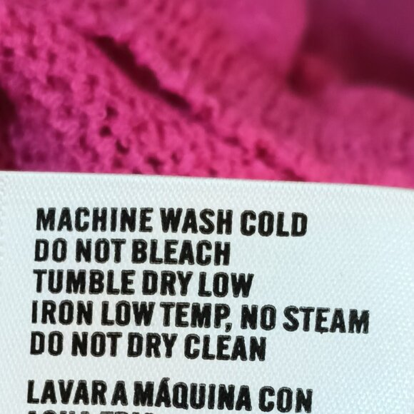 Francesca's Blue Rain Pink Sweater XL Open Knit Pointelle Long Sleeve Silky Soft - Picture 12 of 12